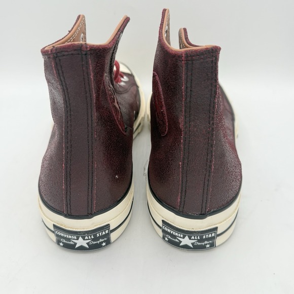 Converse All Star Chuck Taylor Red Burgundy Vintage Leather Hi Top MENS 8 NEW - Picture 3 of 9